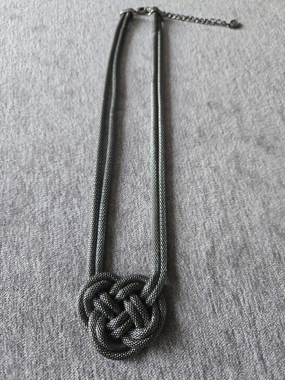 Gunmetal Knot Statement Necklace